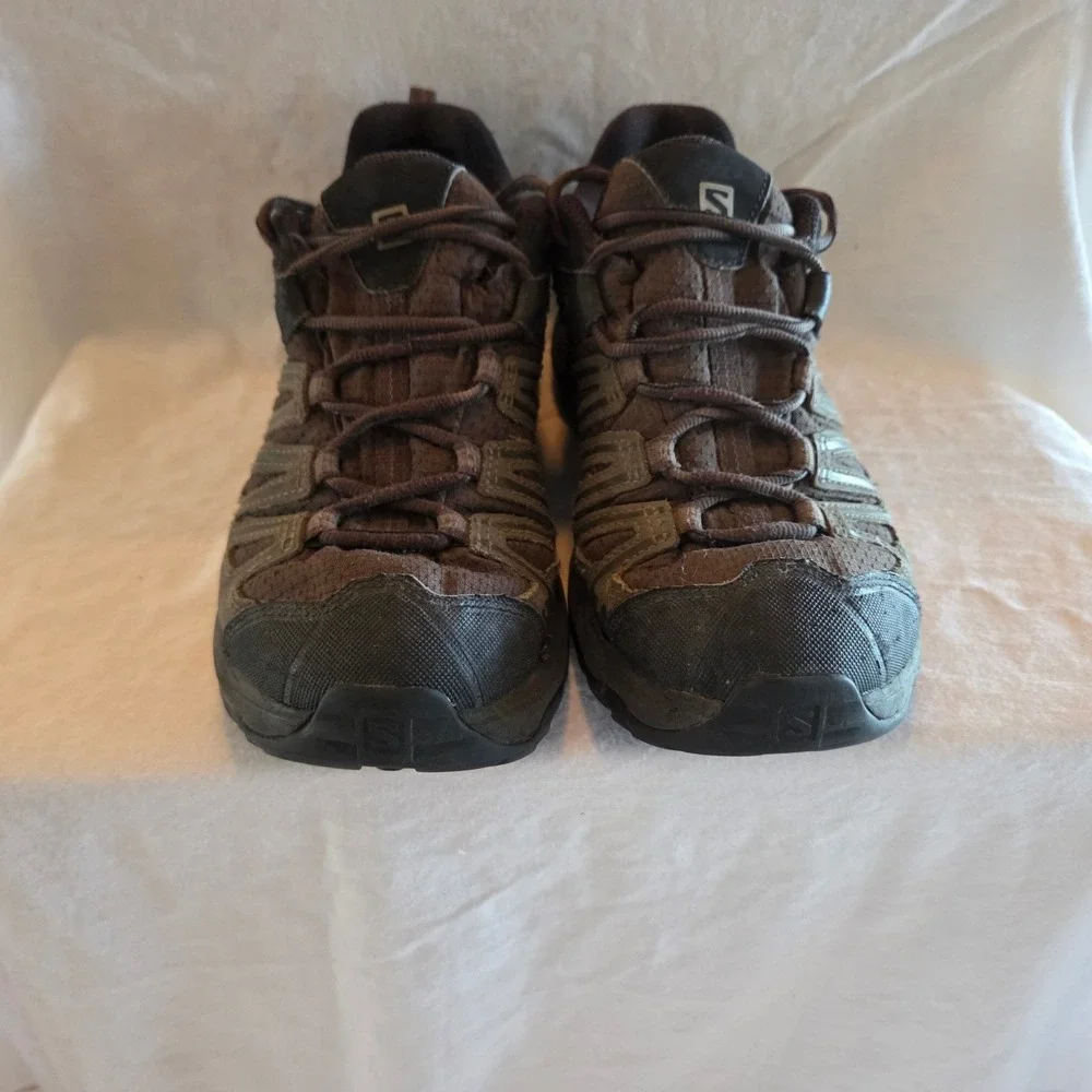 Salomon X Crest Gore-Tex Men's Hiking Shoes Brown Waterproof Size 8.5